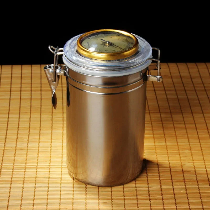 Tobacco Humidor Stainless Steel Jar Cigar With Humidifier Airproof Pot Seal Moisture Pot Capacity Storage Smoking Accessories