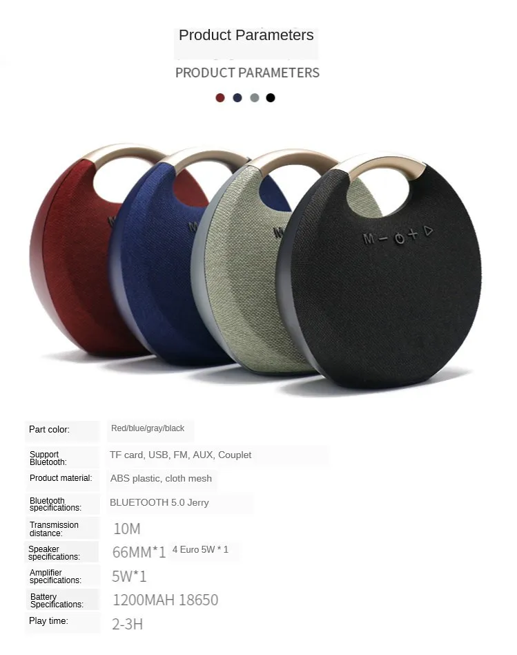 Description Picture 3 of itemNew Home Mini Portable Speaker Wireless Bluetooth 5.0 Subwoofer Soundbar TVSupports TF/USB/FM/AUX Small Outdoor Radio Player