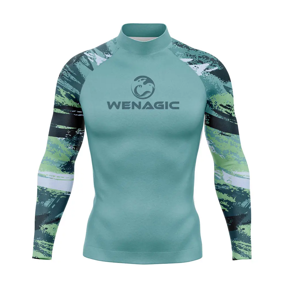2XS-4XL UV Protection Lycra Rashguard Men Long Sleeve Swimsuit Swim Rash Guard Quick Dry Surf Driving T Shirt For Swimming rash guard surfing swimsuit