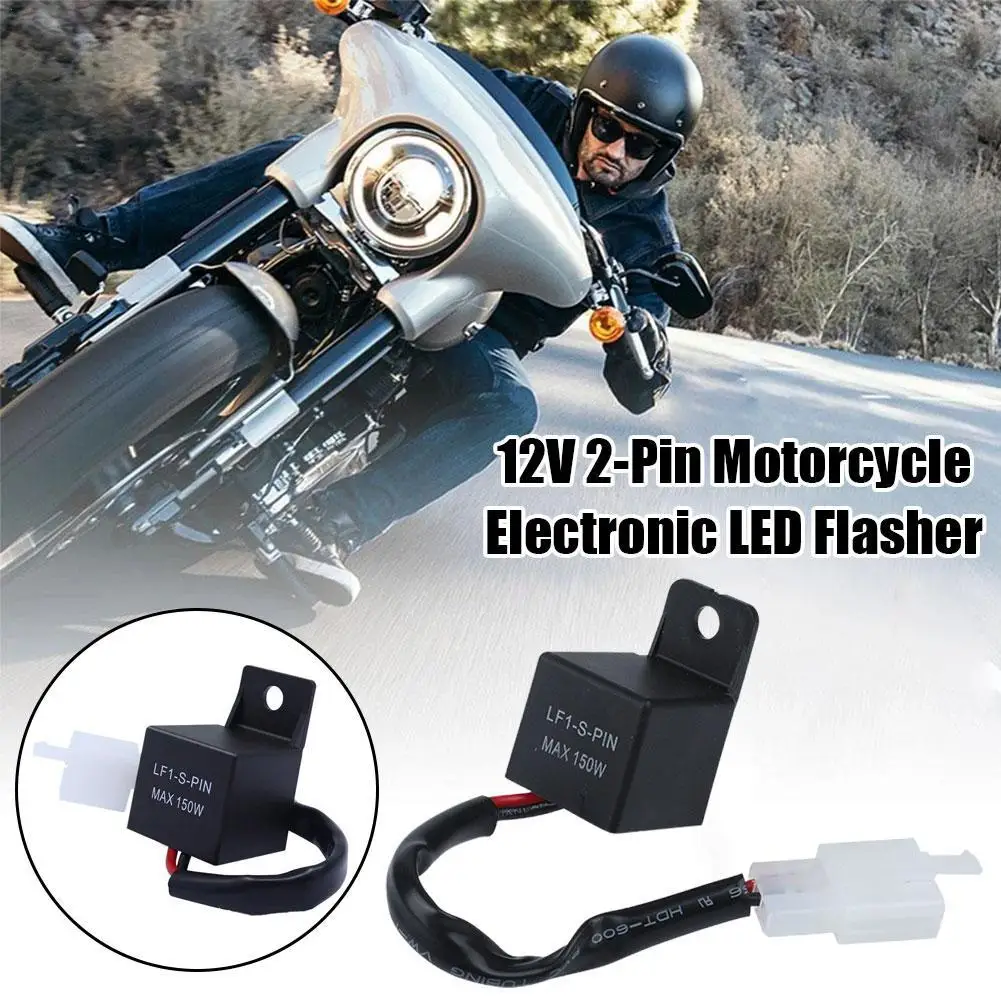 

12V 2-Pin Motorcycle Electronic LED Flasher Relay 150W LED Turn Signal Bulbs LED Turn Indicator Light Flasher Blinker Relay
