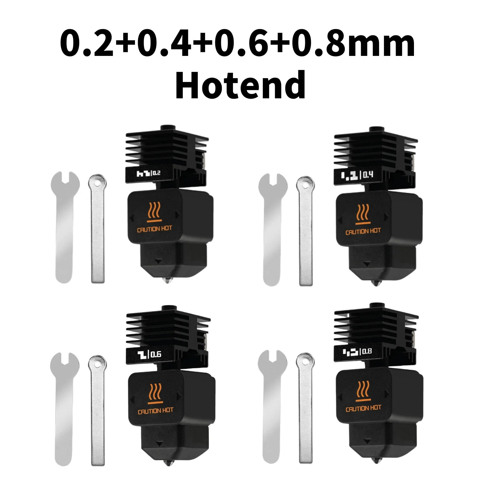 For Bambu Lab H2D Hotend Kit with 0.2/0.4/0.6/0.8mm Hardened steel