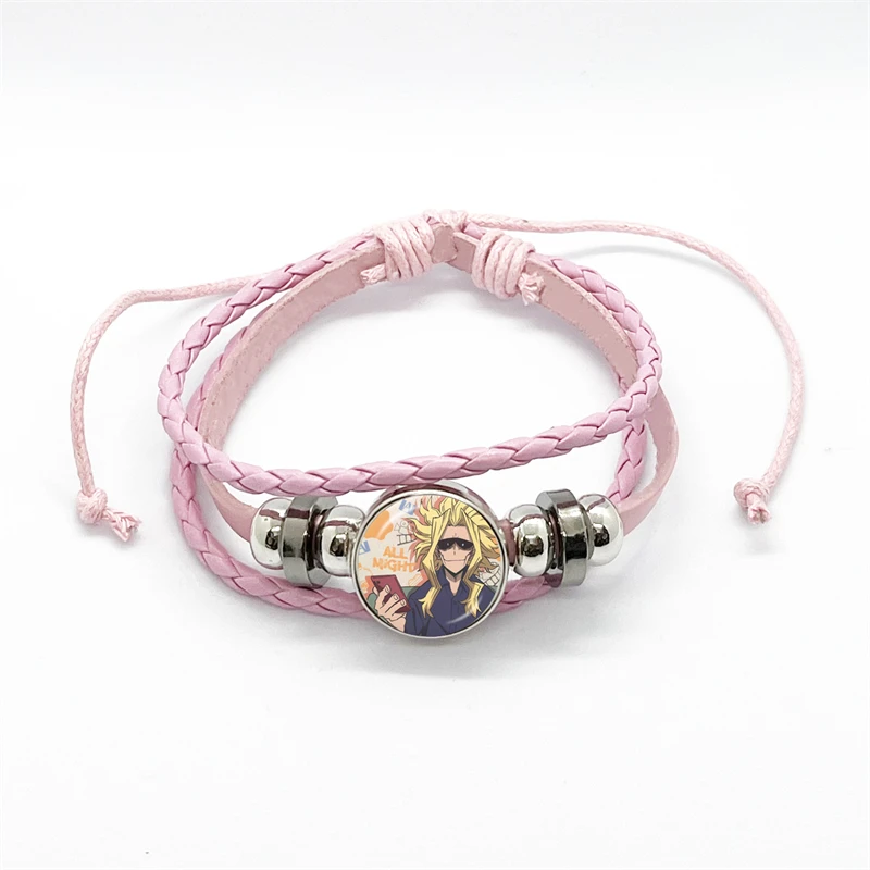 Cartoon Accessories My Hero Academia Anime Cosplay Time Gemstone Leather Bracelet Hand-woven Adjustable Bracelet Gift 6