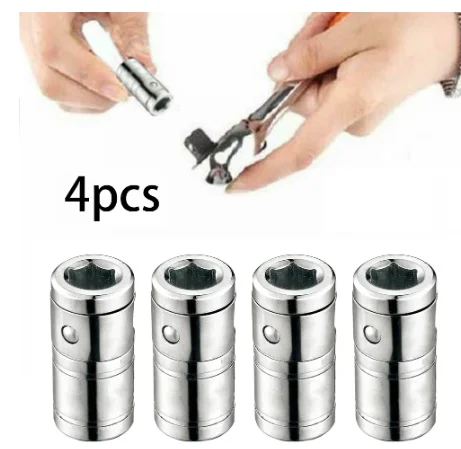 

4PCS 1/4" Square Drive To 1/4" Hex Socket Bits Converter 6.3mm Screwdriver Bit Connector Socket Adapter Hand Tools