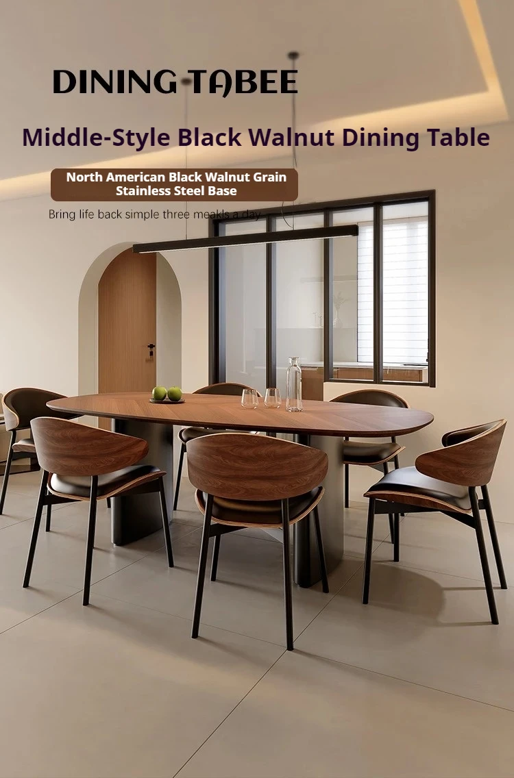 Oval Dining Table Sedentary Center Cafe Tables Kitchen Home Furniture Sets Individual Restaurant Mesa Comedor Luxury Chairs