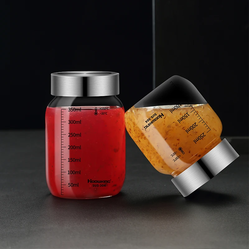 High Borosilicate Glass Airtight Jar Moisture Proof Coffee Tea Candy Jar Kitchen Spice Tank Honey Jam Tank Glass Containers Pot