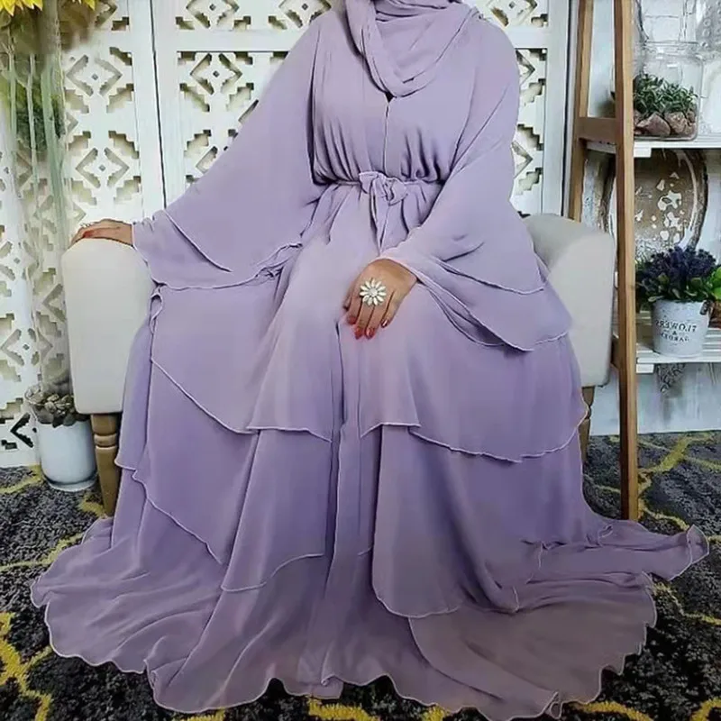 Abaya Open Muslim Dubai Women 2023 Moroccan Kaftan Cardigan Chiffon Long Dresses Kimono Femme Caftan Islam Clothing Robe Turkey