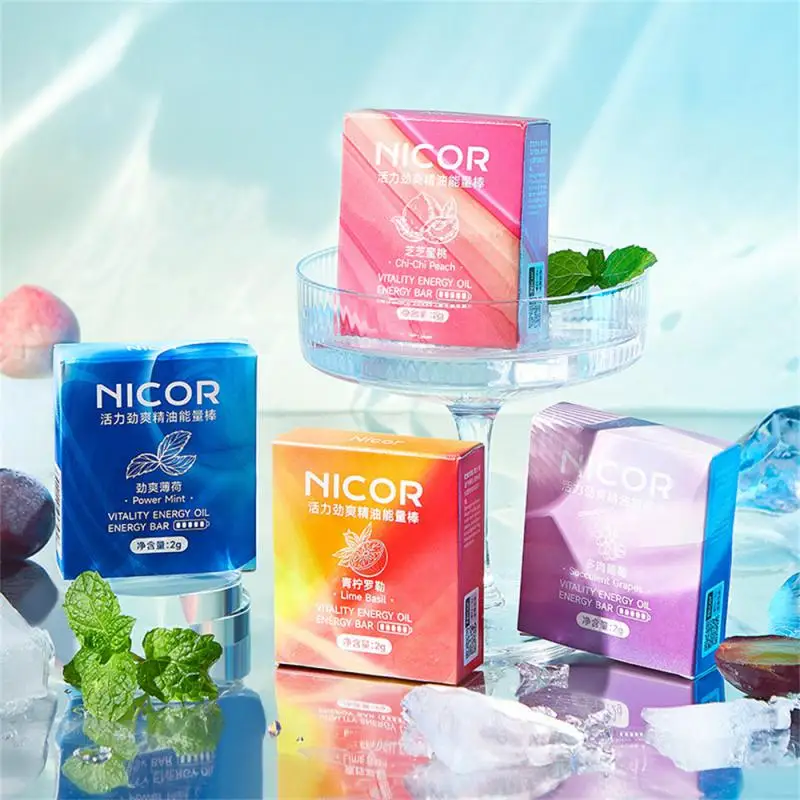 Nasal Inhaler Double Hole Aromatherapy Nasal Inhaler Refreshing Mint Lemon Flavor Vitality Essential Oil Energy Stick Nasal Stopper Stick