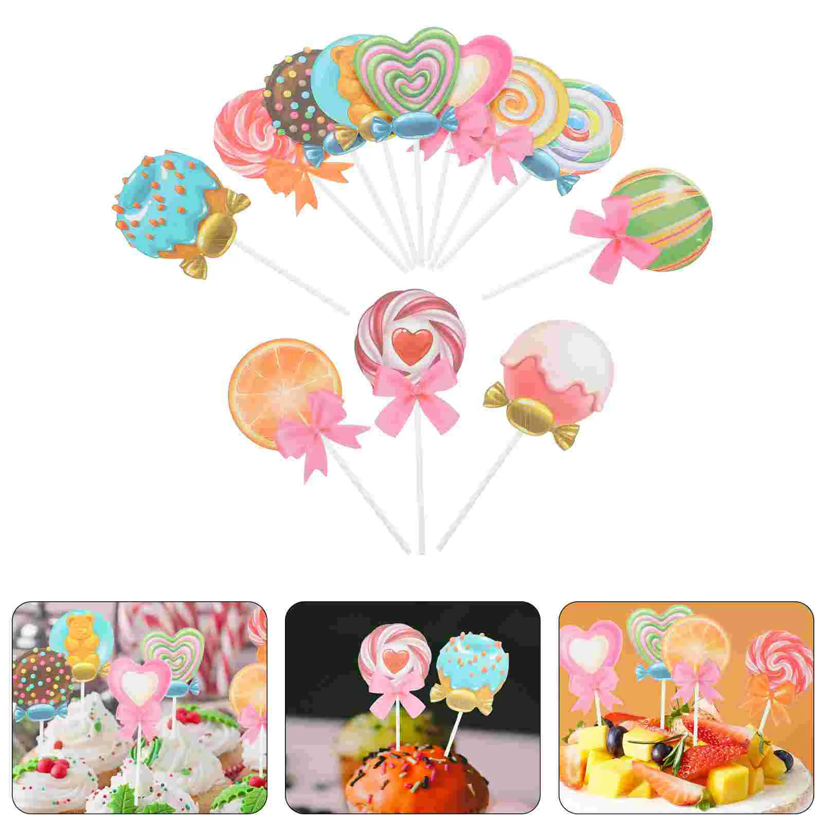 

Xmas Tree Lollipop Colorful Card Baking Cake Decoration 12-color Children's Birthday Paper Dessert Table Layout Plug-in Flag
