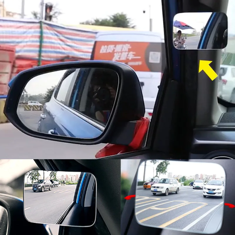 

Автомобильное зеркало заднего вида, дополнительное зеркало заднего вида для слепых зон, широкоугольное регулируемое светоотражающее Зеркало высокой четкости с углом обзора 360 градусов