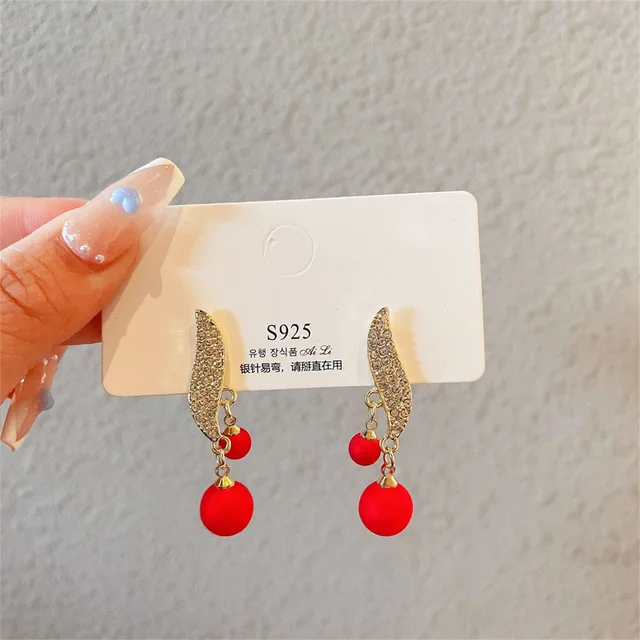 Boucles d'oreilles classiques et élégantes pour femmes, Imitation Double perle, longues pampilles en cristal, goutte d'eau, bijoux cadeaux de mariage, nouvelle collection 2023