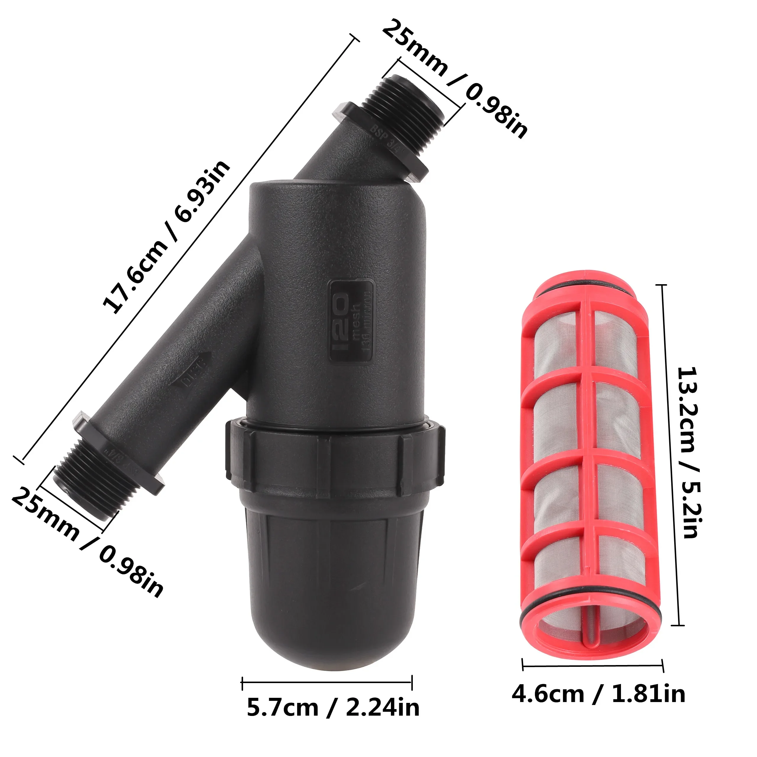 3/4" Male Thread Stainless Steel Water Filter 120 Mesh Screen Strainer Garden Irrigation Misting Systems irrigation filter garden watering filter water hose filter