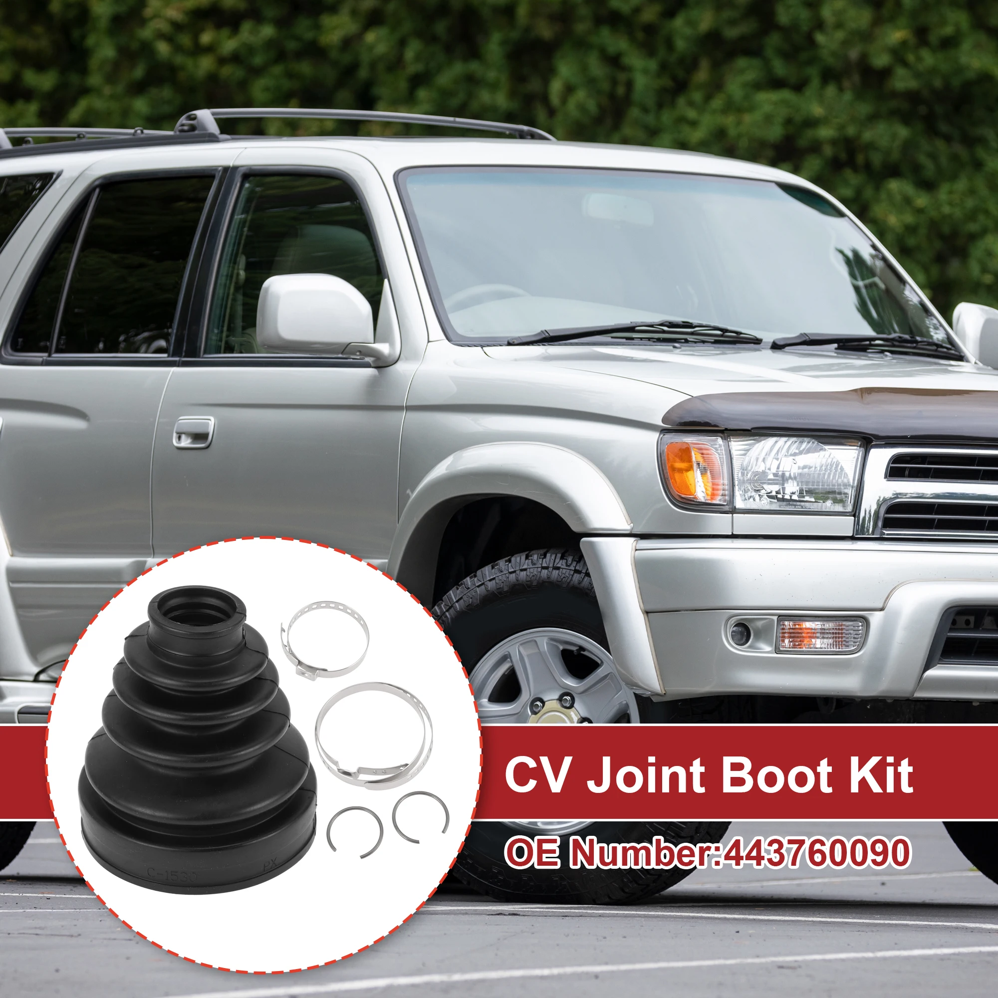 X Autohaux 1 Set CV Joint Boot Kit Inner Constant Velocity Joint Boot W/ Clamps for Lexus GX460 2011- No.443760090