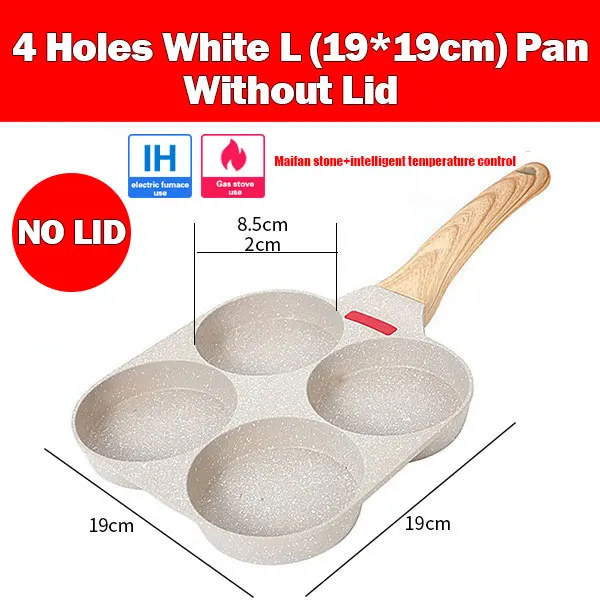 Spiegelei Pfanne Induktion Vier Loch Küchen Omelette Pfannen, Verdickte Antihaft Ei Bratpfanne, Frühstück, Kochen, Schinken Pfannkuchen Pfanne Ohne Deckel (Argento, 1 Stück), Topf Eierpfanne Klein