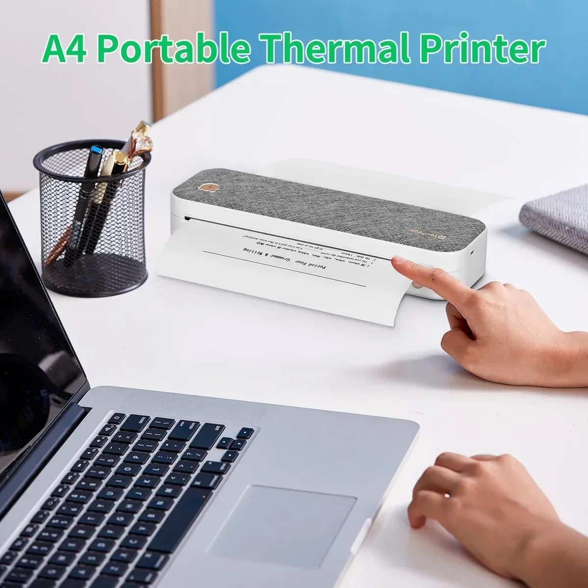 GlowMartPeripage A40 Tragbarer A4-Thermodruck mit 203 DPI tragbarer Sans-Fil-Dokumentendruck fur kleine Buros