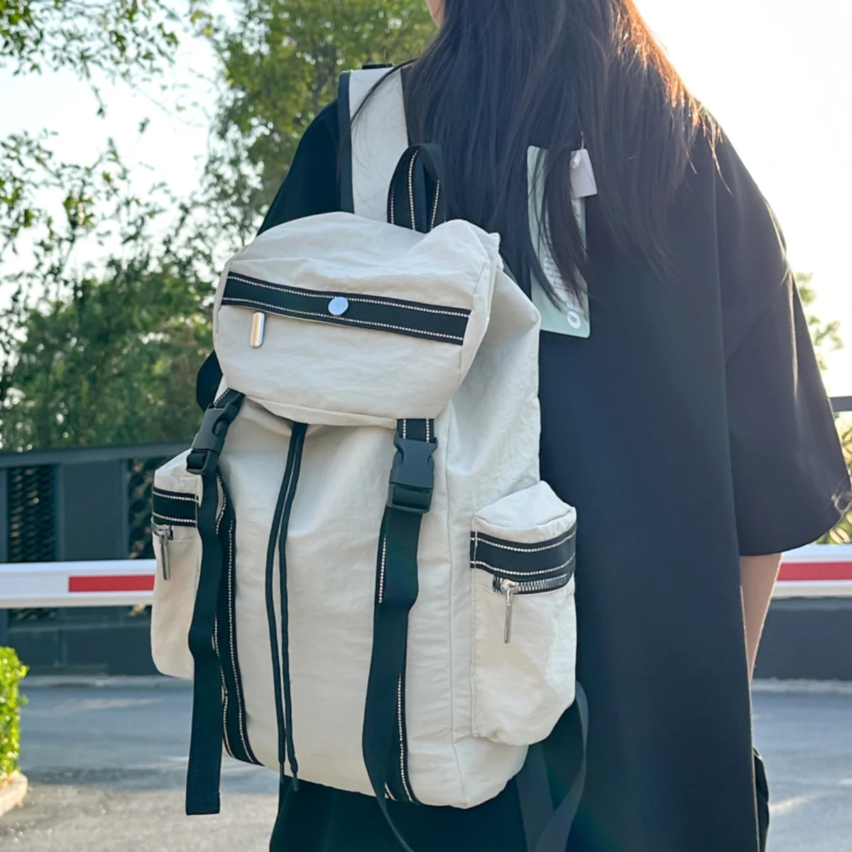 2025 New Outdoor Large Capacity Waterproof Lightweight Backpack Women's Travel Mountaineering Computer Backpack Male Student School Bag Class Cycling Commuting