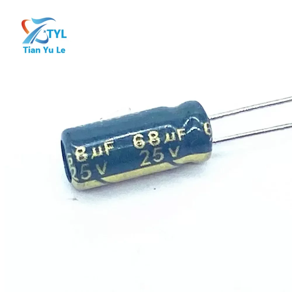 

30pcs/lot 25V 68UF Low /Impedance high frequency aluminum electrolytic capacitor size 5*11 68UF25V 20%