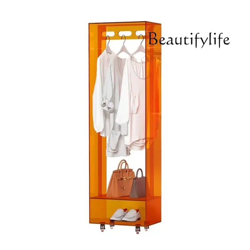 

Acrylic Wardrobe Design Bedroom Wardrobe Movable Clothes Rack Floor Creative Nordic