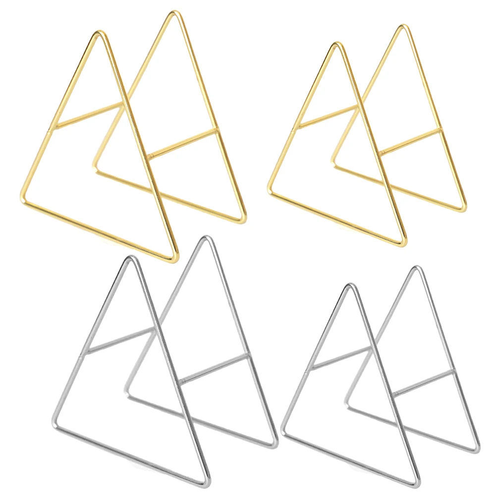 Description Picture 2 of itemBrand New Coaster Holder Kitchen Holders Coaster Holder Gold Iron Space-saving Stand Rack Dish Triangle Coasters