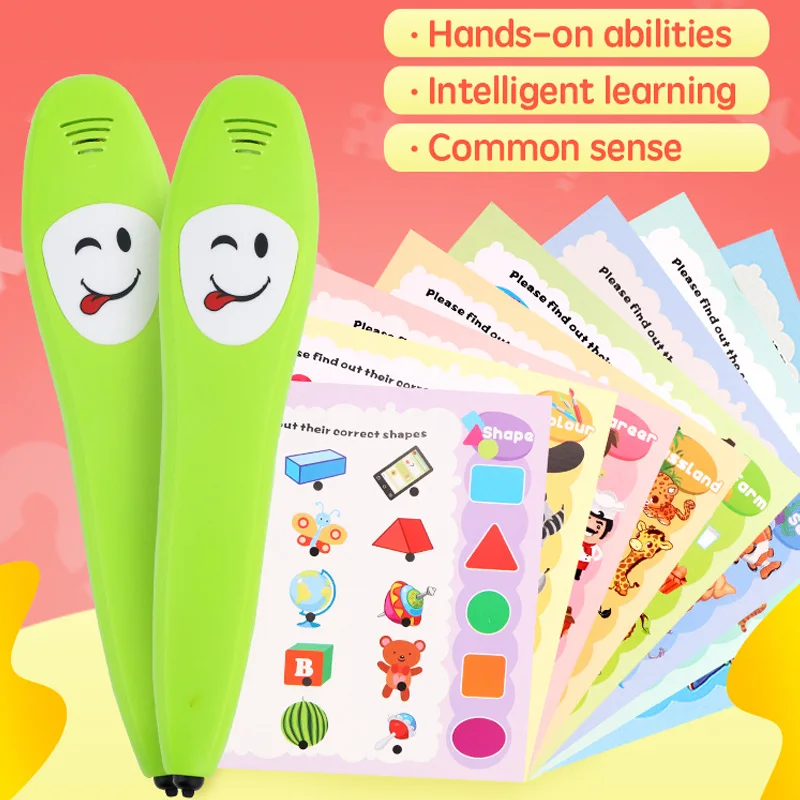Baby English Educational Voice Reading Machine Book Smart Reading Pen Children Studay Papers Learning Animal Toys Language Kit 5