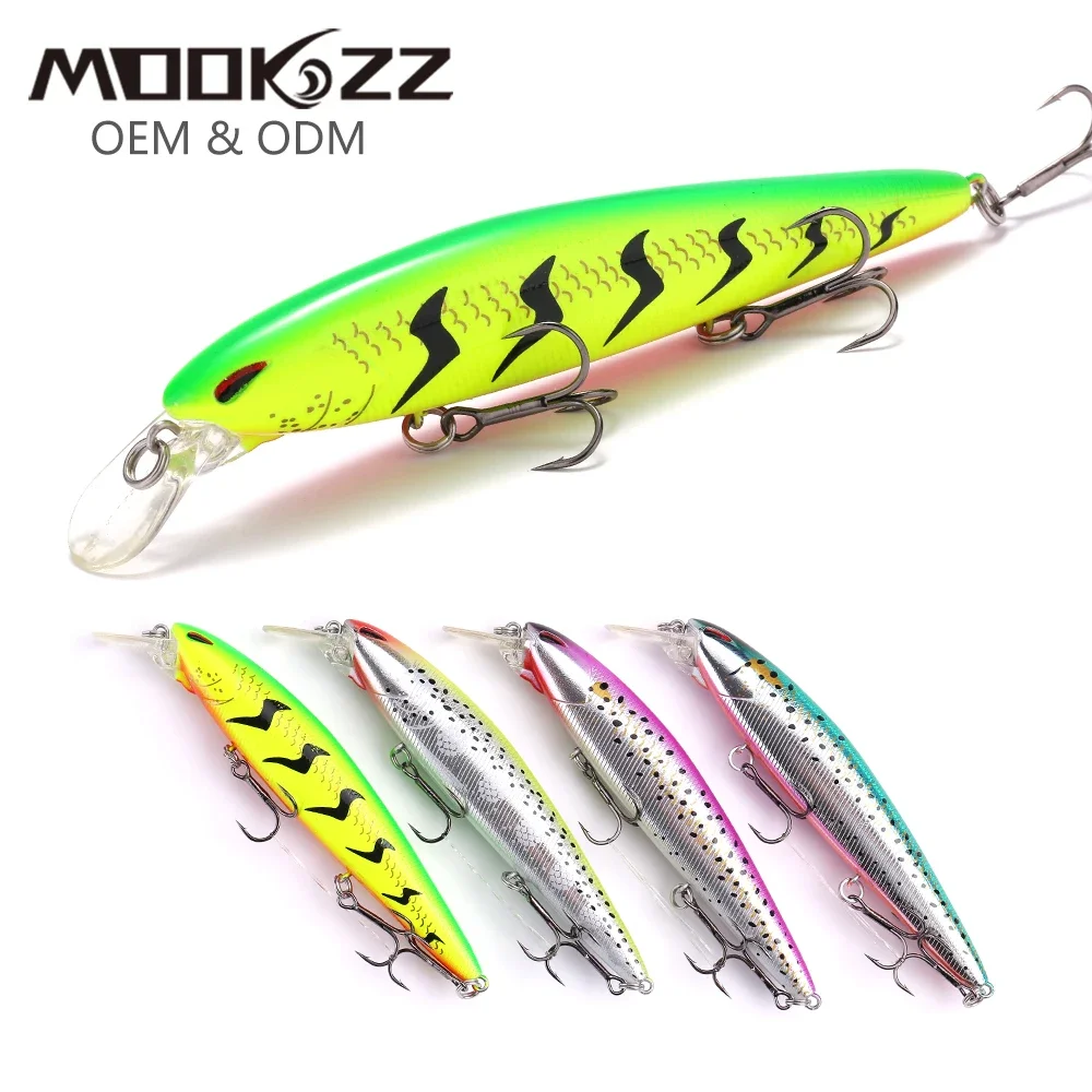 

110MM 19G MOOKZZ SEA Minnow Suspension Lure Wobble Hard Fishing Lure 3D Eyes Suspension Minnow Fishing Lure Crankbait