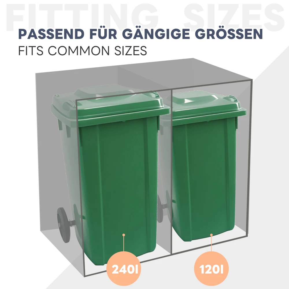 PINGGO 2er-Pack Outdoor-Gartenabfallbehälter mit Pflanzendach Erweiterte Funktionalität Mülleimer 120-240L Fassungsvermögen Ohne Mülleimer – Detail 5