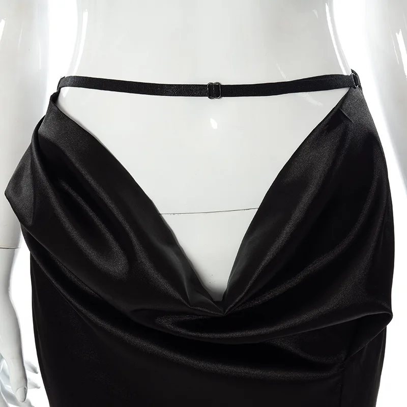 Sexy sem Costas Topo e Saias Conjuntos de Correspondência Showmirror Moda Elegante Fenda Vestido Feminino Define Verão Cabresto Drapeado 9 Computers & Electronics