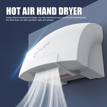 1200W Hand Dryers Automatic Sensing 10S Fast Drying Strong Airflow Warm Air Hand Dryer for Bathroom Mall Hotel