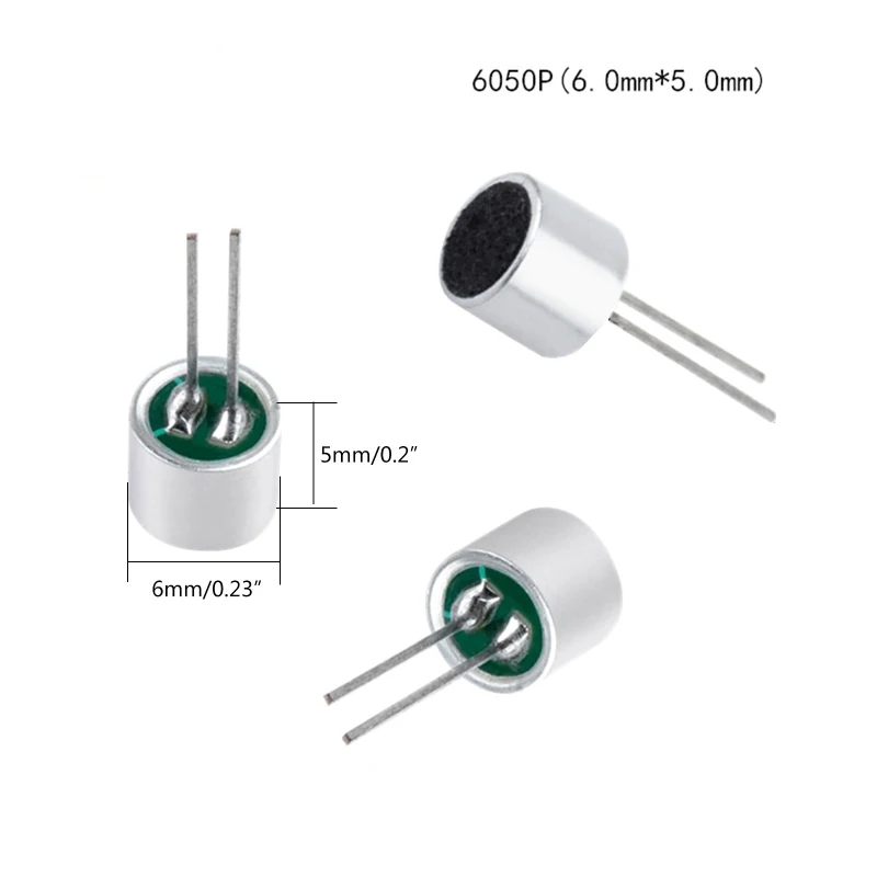 E-outstanding 5PCS 9x7mm Cylindrical Electret Condenser Microphone Pickup With 2 Pins 9767 Mic 58dB Sensitivity - Foto 11