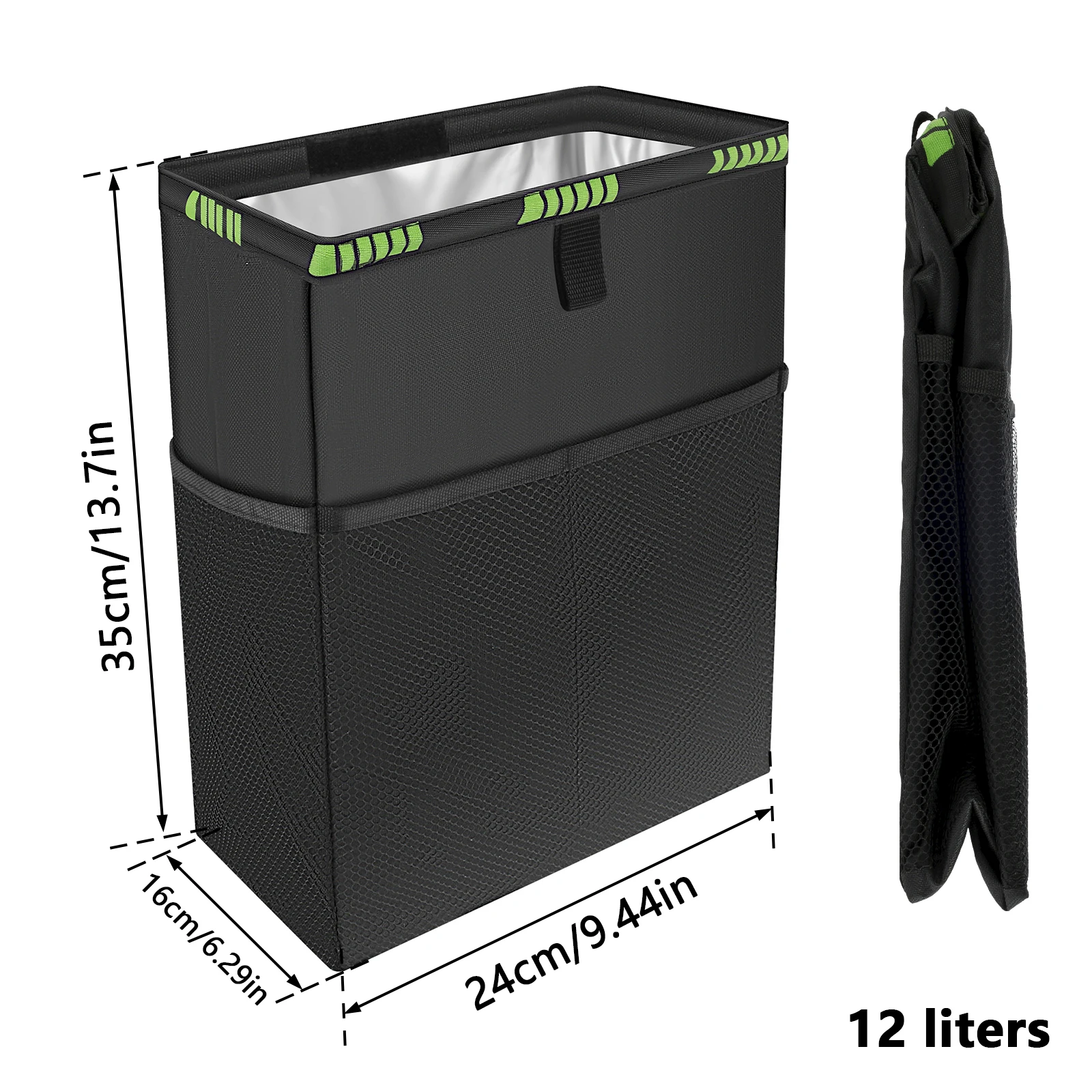 Car Trash Can Car Trash Can Handy Tissue Holder Leak-Proof Car Organizer Storage Bag Rear Seat Garbage Bin With adjustable release buckle