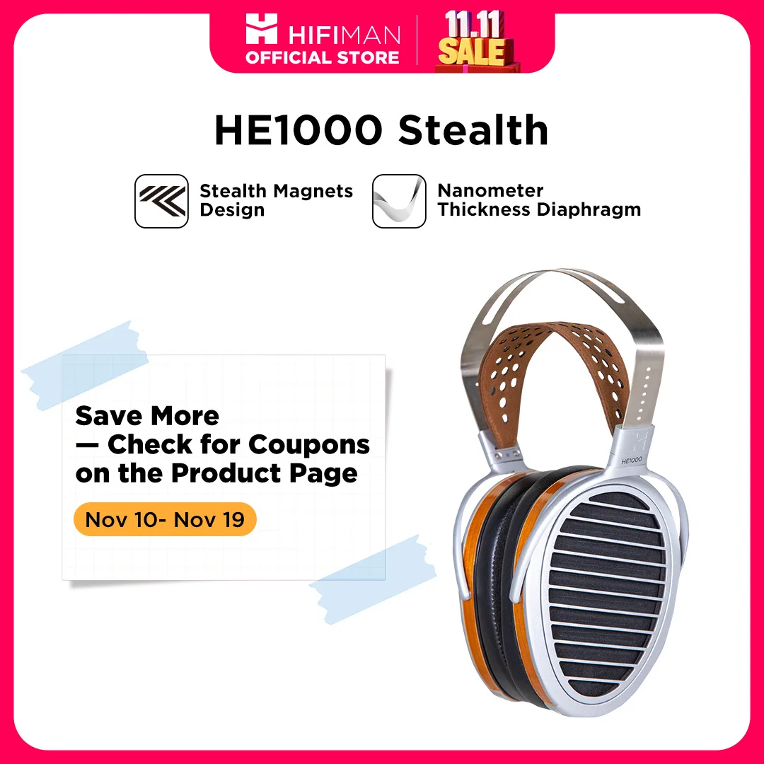 HIFIMAN HE1000 Stealth Magnet Planar Magnetic Full-Size Over-Ear