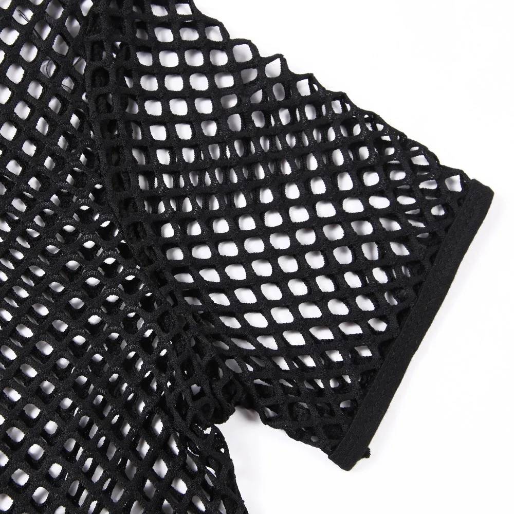 Casual Short Sleeved Shirt Short Sleeved Shirt Men Mesh Shirts Men's Mesh Sleeves Pullover Top Casual Summer Shirts Short Blouse Muscle Fashion sexy Blouses Men camisas para caballero