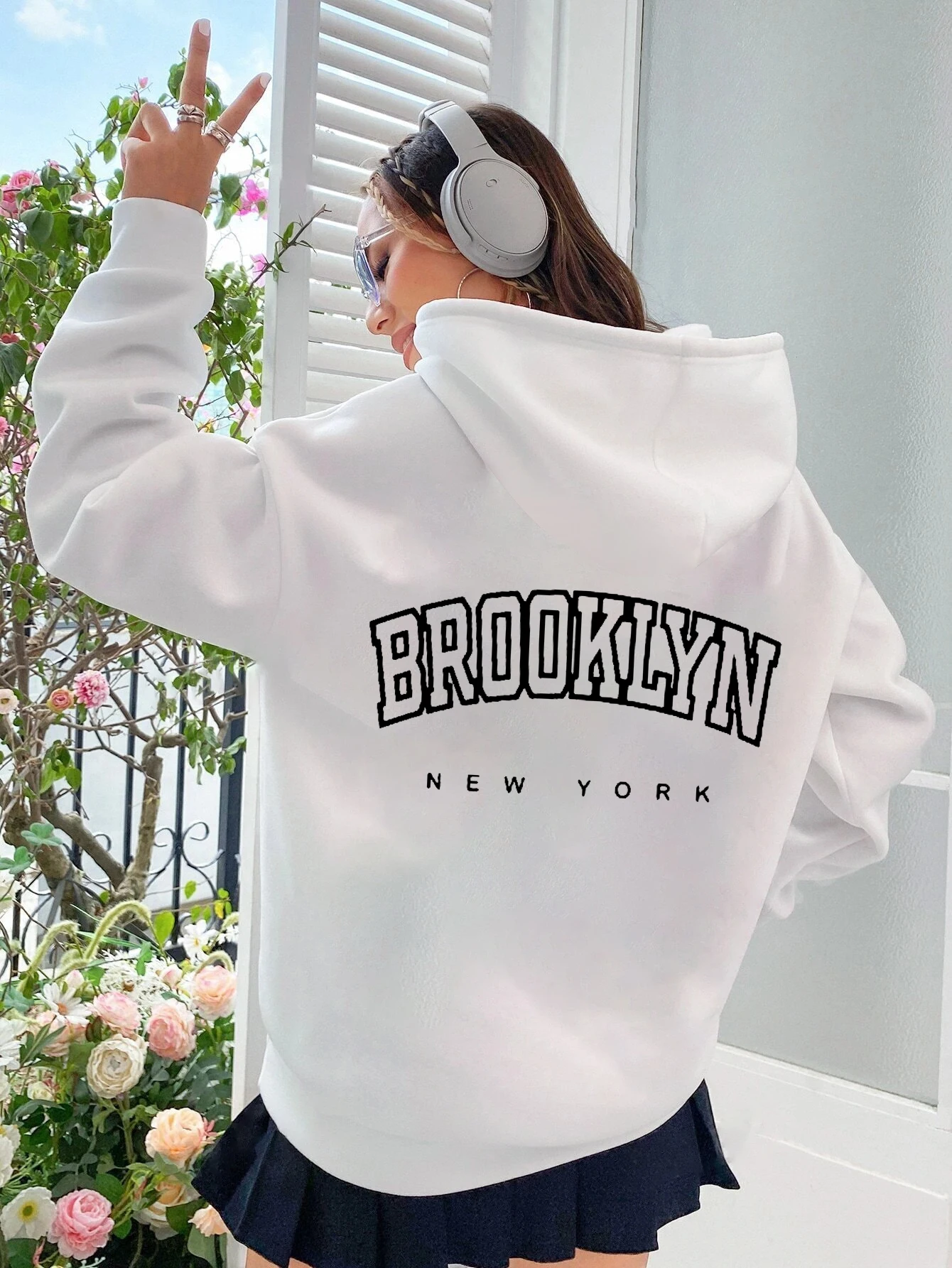 Brooklyn Letter Print Hoodies Girl Graphic Sweatshirt Harajuku Streewear Autumn Winter Clothes Causal Female Y2K Women's Hoodies 2