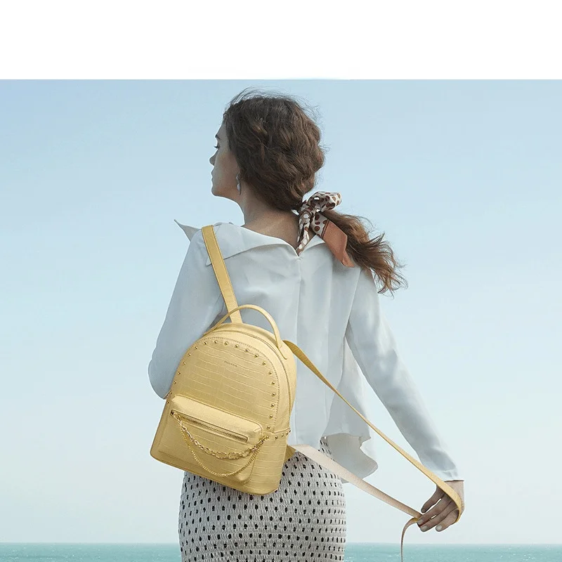 Fashion Woman's Versatile Backpack High Quality Trend Chain Single Shoulder Handbag Luxury Casual School Bags For Teenage Girls