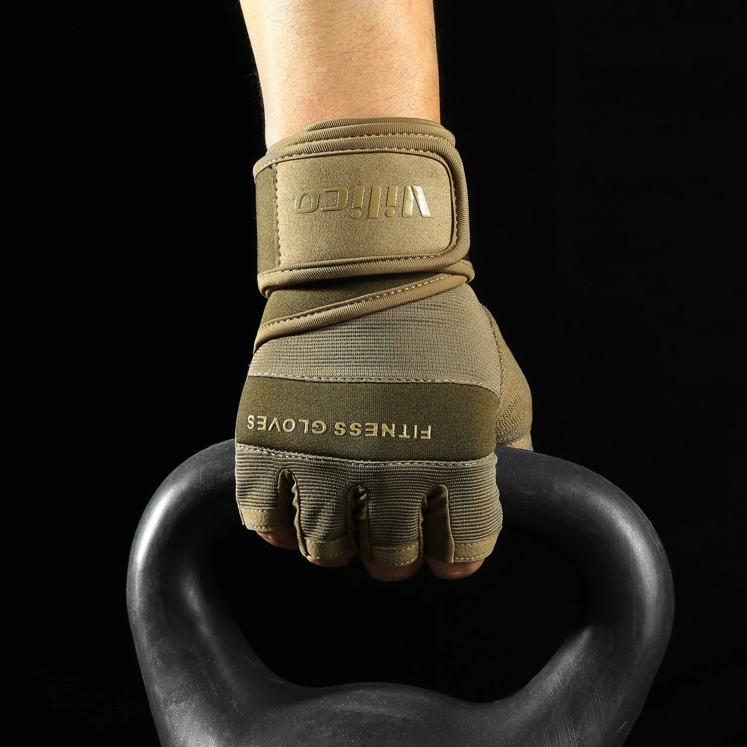 Half Finger Gym Gloves Weightlifting Dumbbell Training Anti-Slip Fitness Gloves with Wrist Support Workout Crossfit Exercise