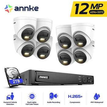 ANNKE 12MP Smart Dual Light Camera Kits Security Cam 8CH NVR 8PCS POE Camera Outdoor CCTV Video Surveillance Protection Camera 1