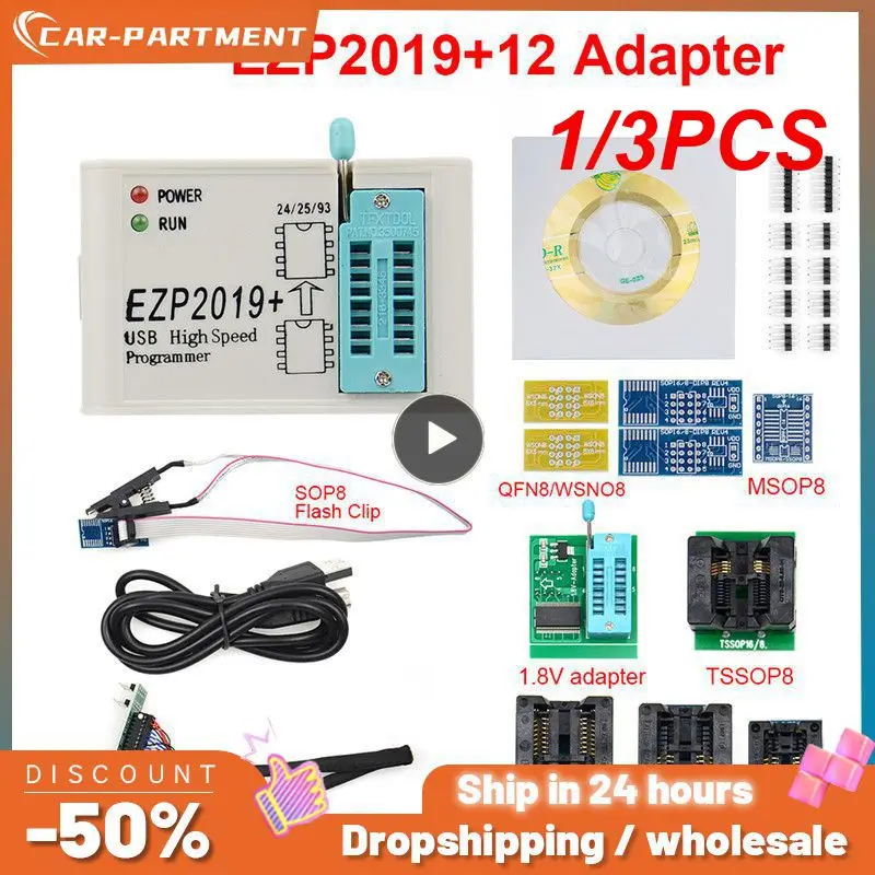 

1/3PCS 2019 EZP2019+ High-speed USB SPI Programmer EEPROM minipro adapter with 15 adapter
