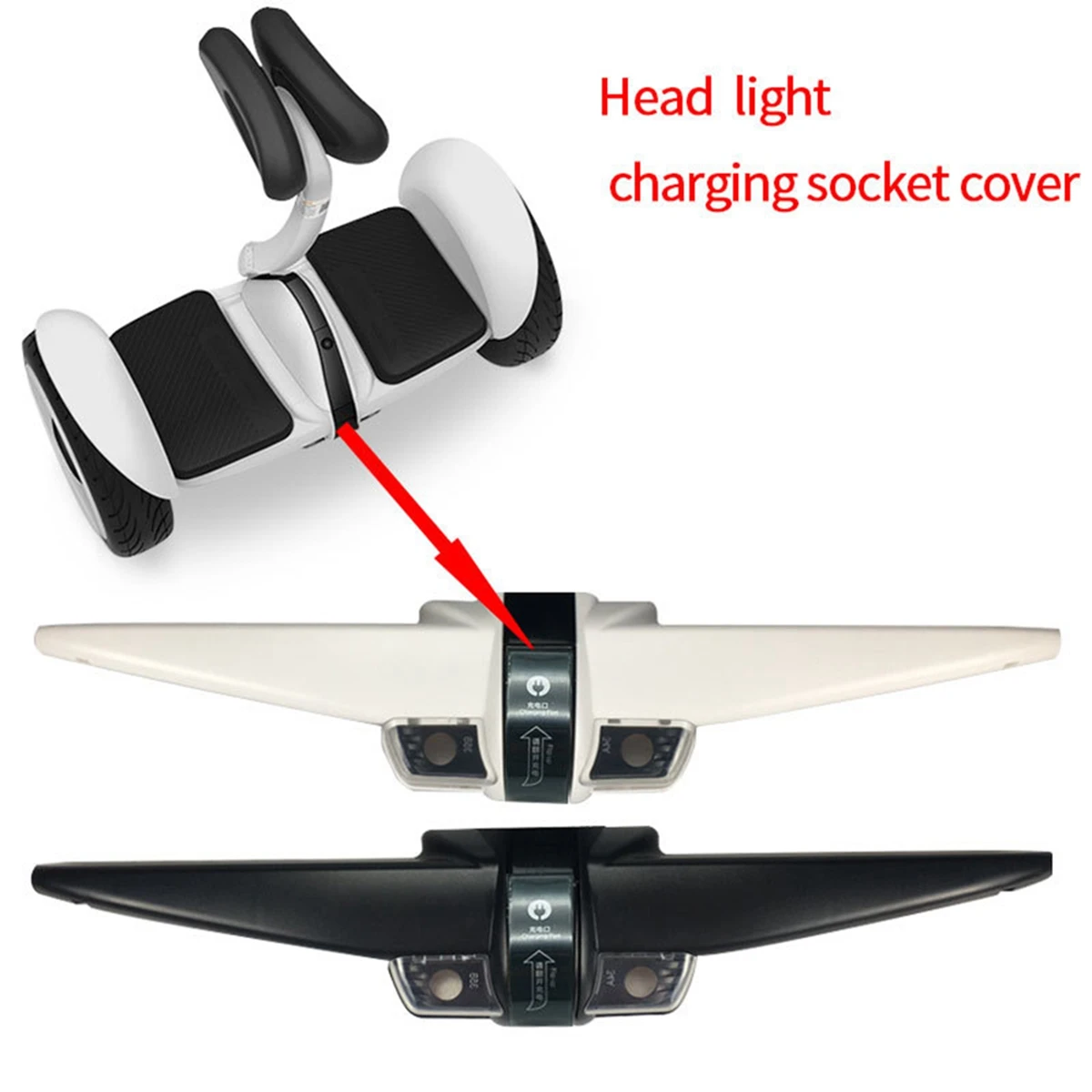Tampa de Luz Frontal para Ninebot Mini s Pro Scooter de Auto-equilíbrio Frente Guarnição Acessórios de Montagem Preto