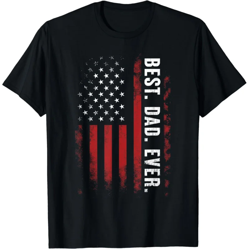 

Best Dad Ever US American Flag Gift For Father's Day Dad T-Shirt