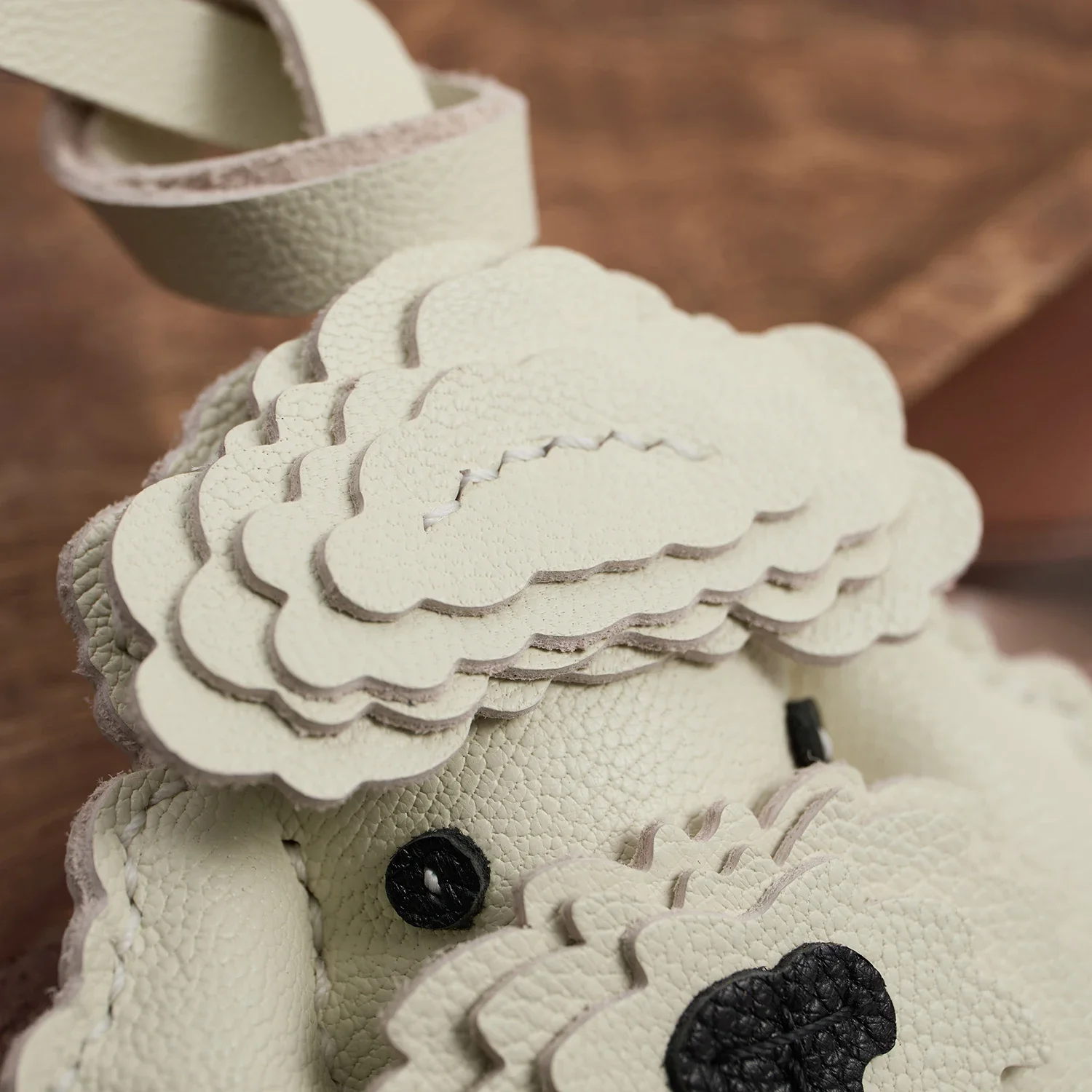 Teddy dog leather charm full view