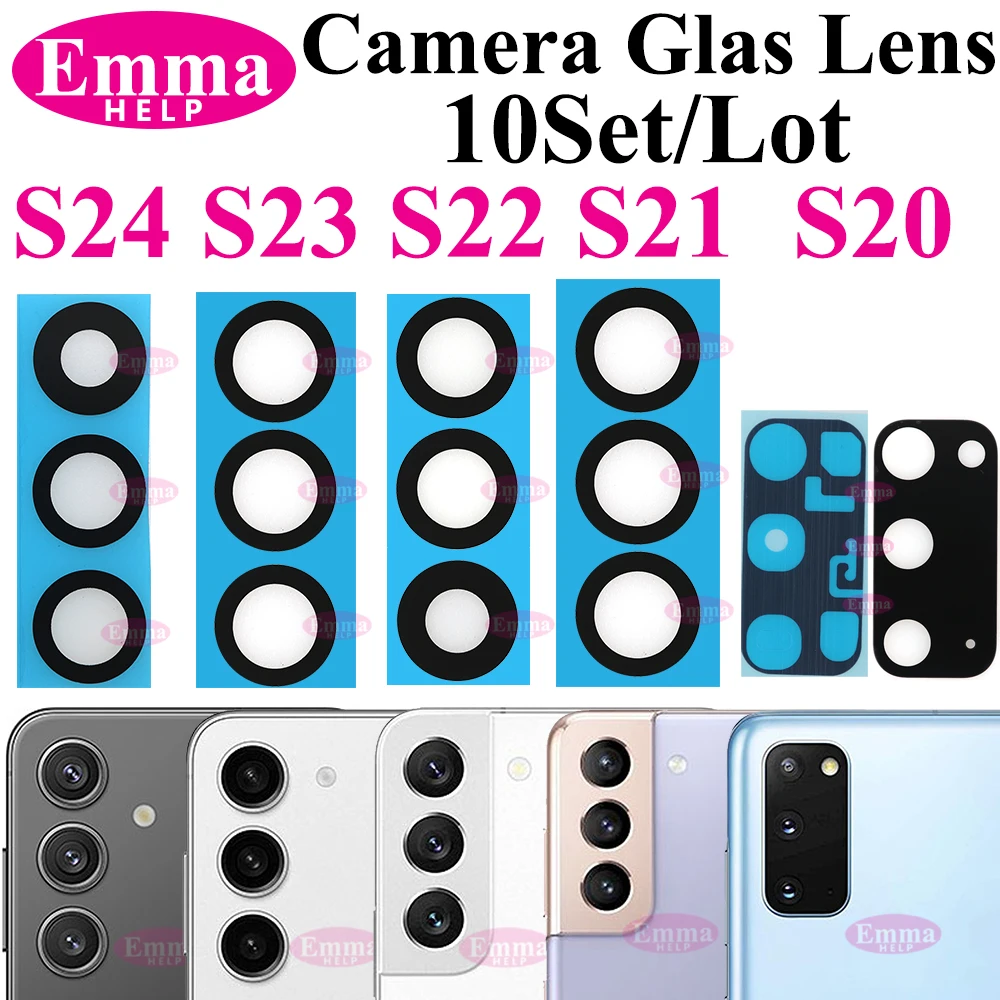 Premium Back Rear Camera Glass Lens Replacement - 10 Pack with Adhesive