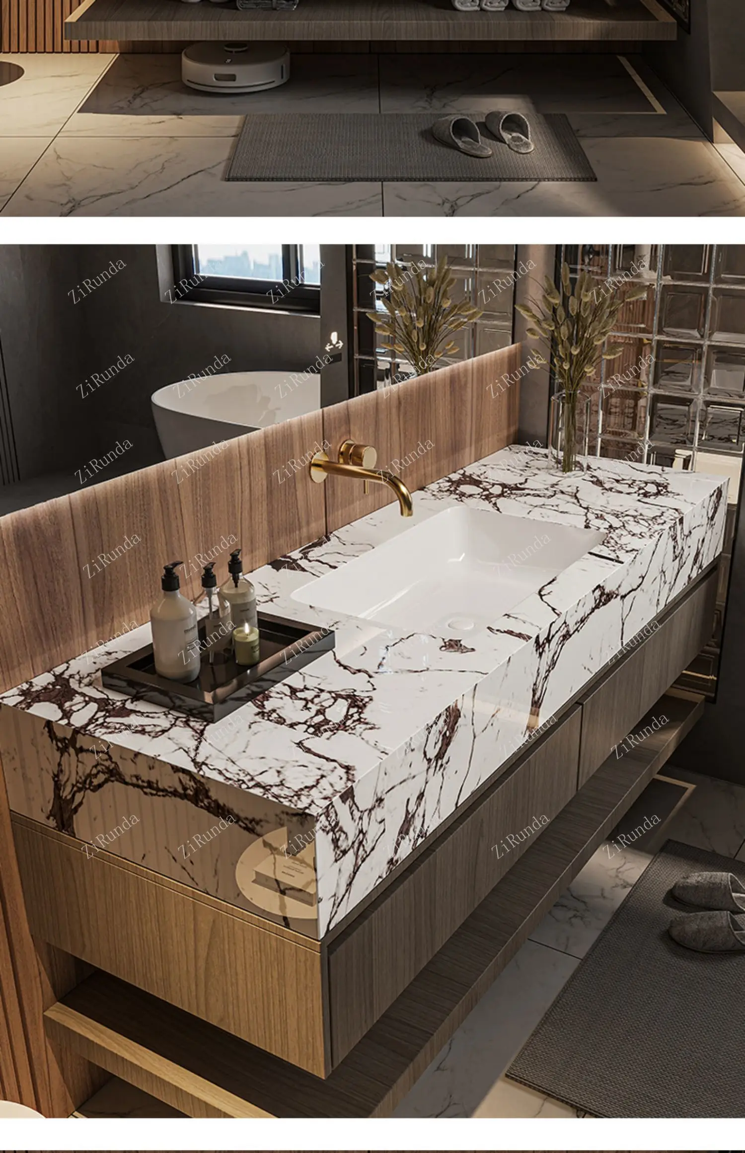 #Integrated basin bathroom cabinet combination bathroom washbasin hand washbasin