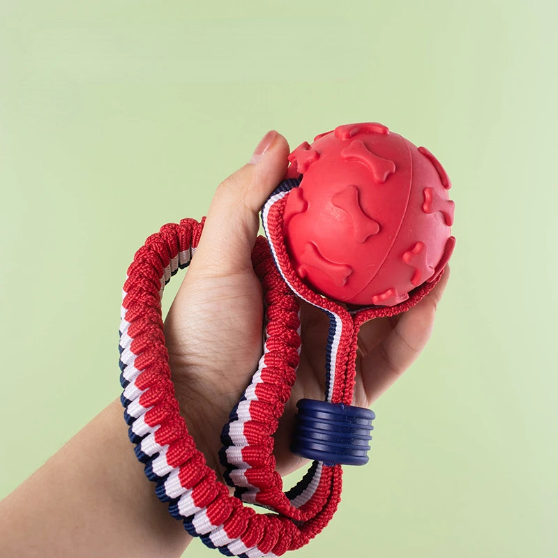 Bite Resistant Dogs Chewing Toys Pet Interactive Training Rope Knot Balls Puppy Tooth Cleaning Molar Ball with String Dog Toy 5