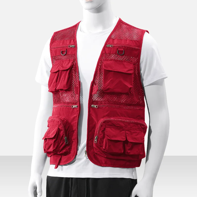 Zip Black Vest Men's Winter Coat Male Golf Clothes Cooling Long Sleeve Safety Sleeveless Parka Man Work Gilet Pockets Husband