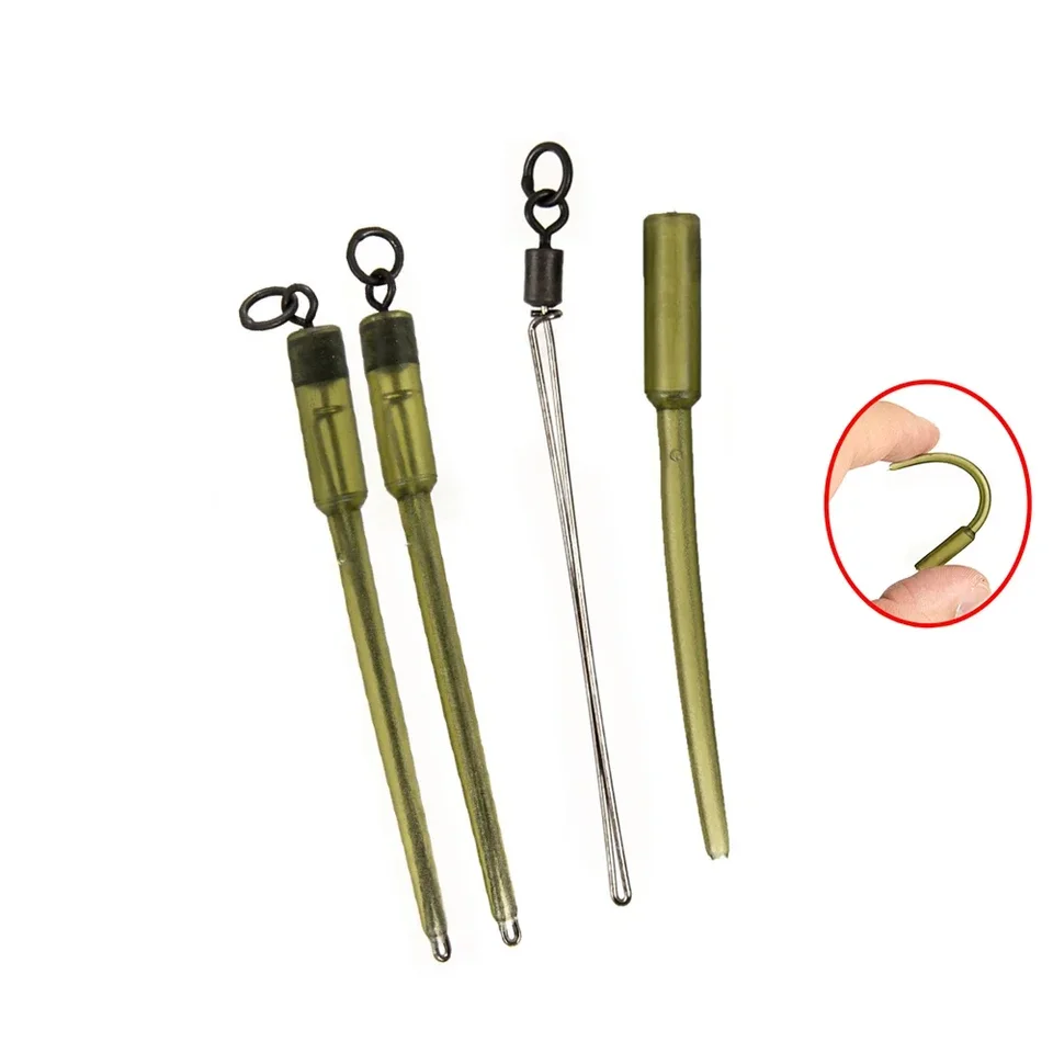 VGOL Lot De 20 émerillons PVA Pour Pêche à La Carpe – 70 Mm, Vert Olive, Pour Montage D’anneaux