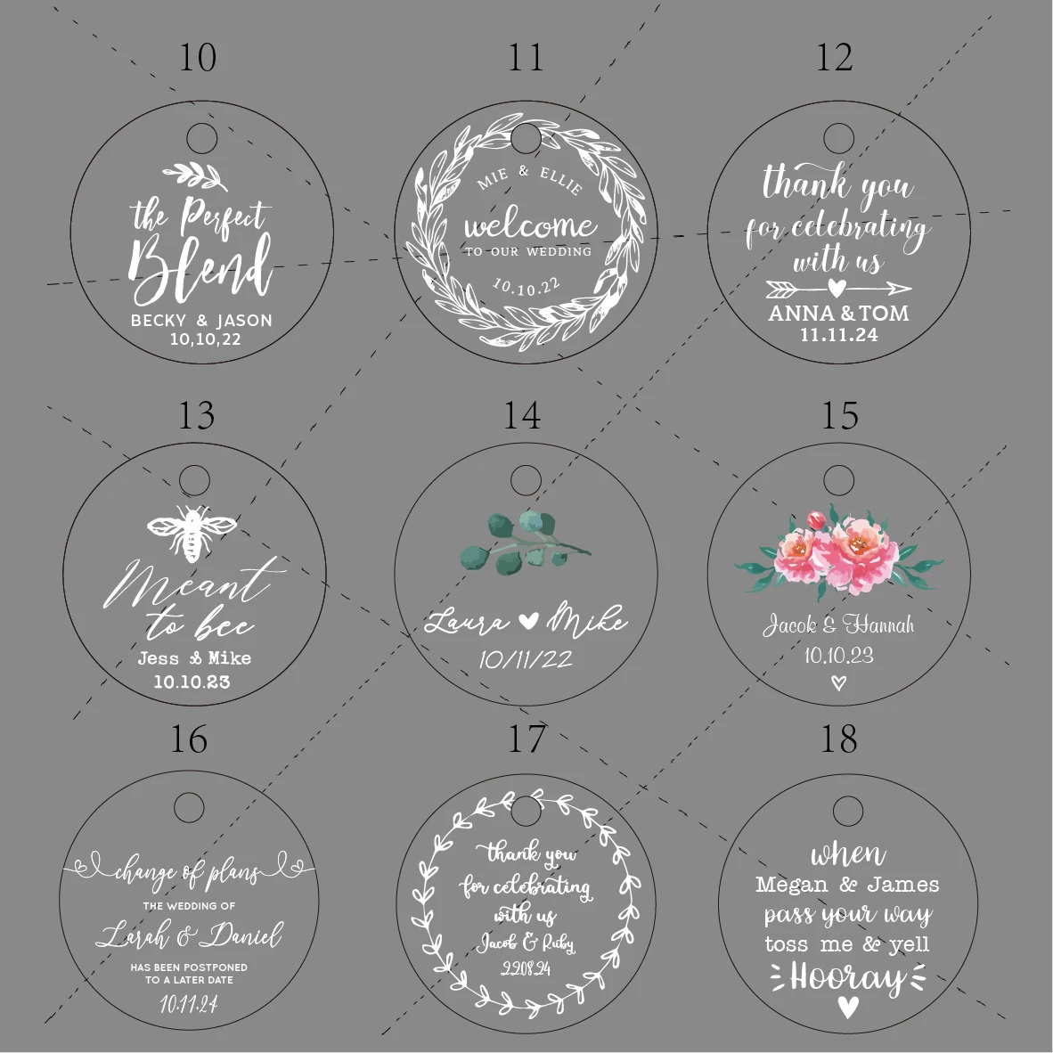 Description Picture 5 of itemBY6-35mm Diameter 100pcs White Text Print Kraft paper Hang Tags Private Label Garment Accessories Price Tags For The Store