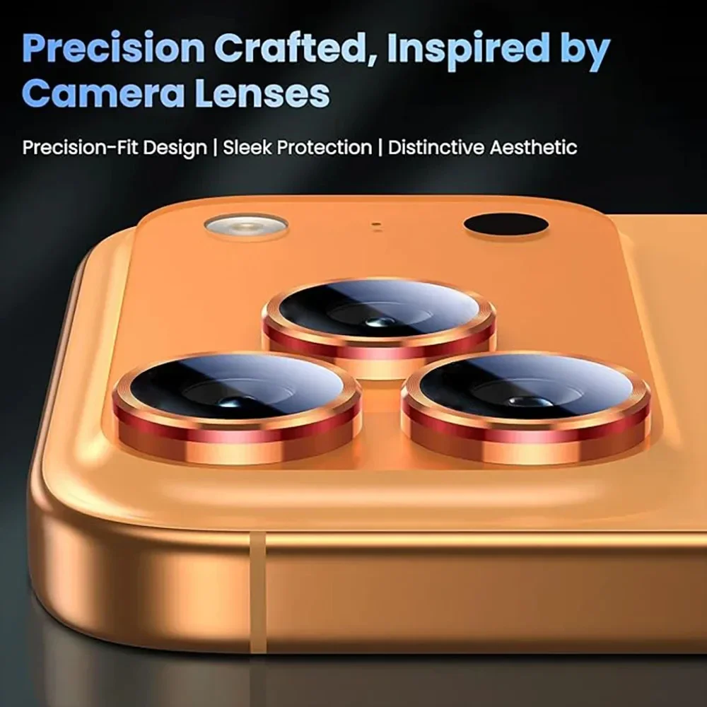 Premium 8K HD Tempered Glass Camera Lens Protector with Metal Ring
