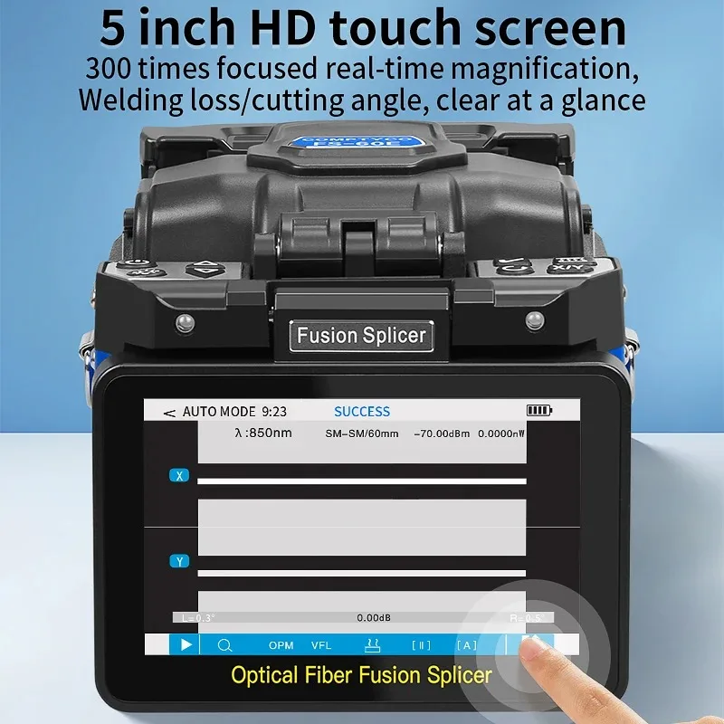 COMPTYCO FS-60E Fiber Fusion Splicer 6 Motors Optical Fiber Hot Melt Machine Built-in OPM VFL Function With Optic Tool kit