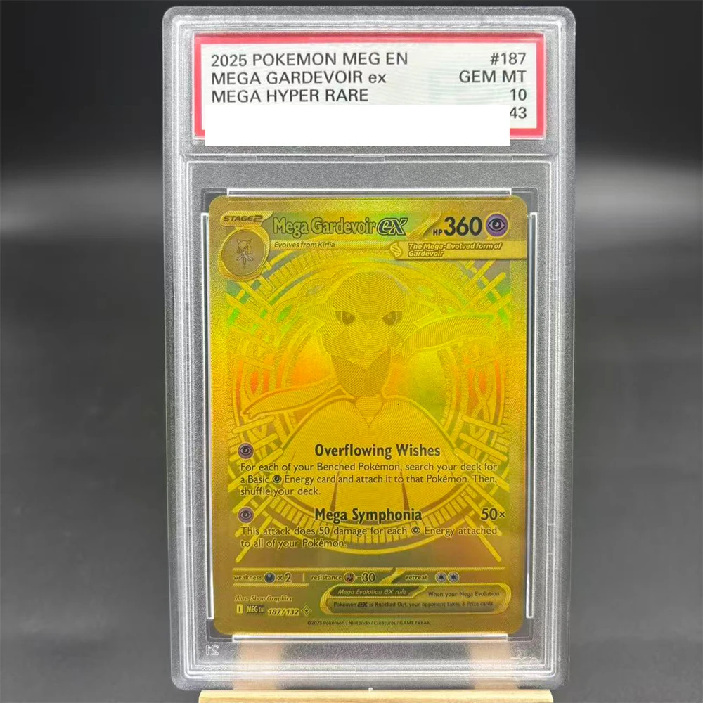 DIY PTCG 컬렉션 카드 등급 카드 메가 가르데보아르 ex 178/132 카피 10포인트 등급 카드 애니메이션 게임 선물