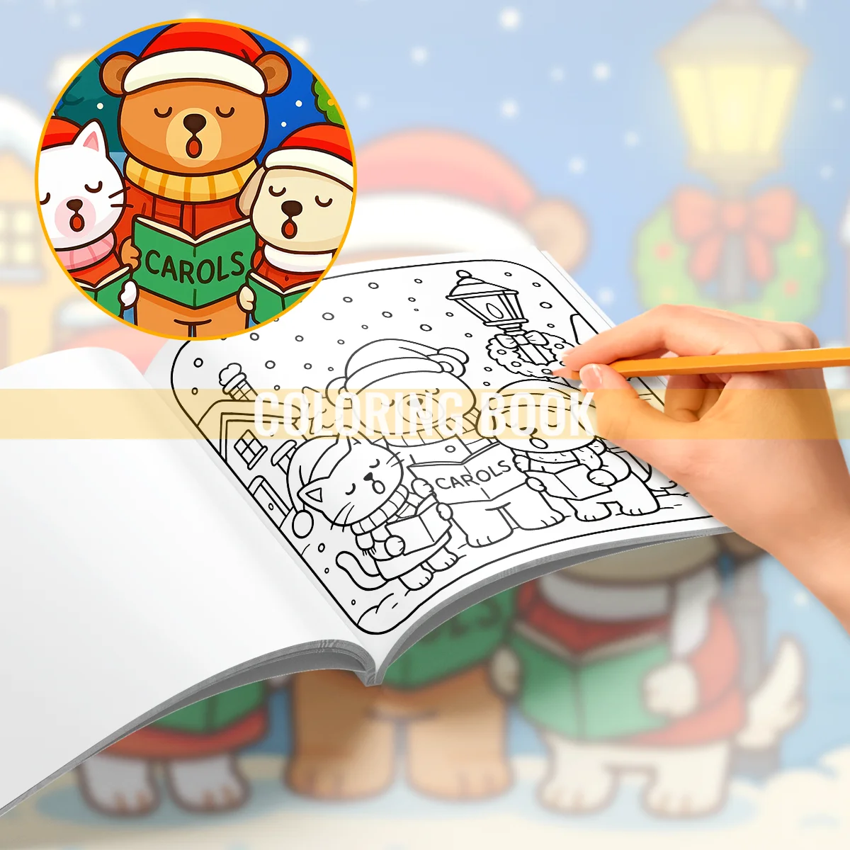 FUZZY HYGGE HRISTMAS VIBES FARBBUCH für Erwachsene und Jugendliche, Weihnachtsthema, Zeichenbuch in gemütlichen Momenten als Entspannungsgeschenk – Detail 6
