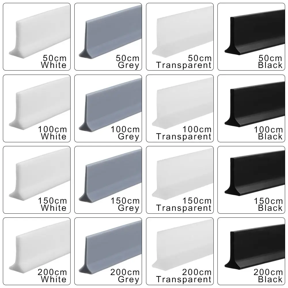 Self-Adhesive Silicone Bathroom Water Stopper Water Retaining Strip Bendable Bathroom Door Washing Machine Shower Dam Barrier Shower Water Stopper